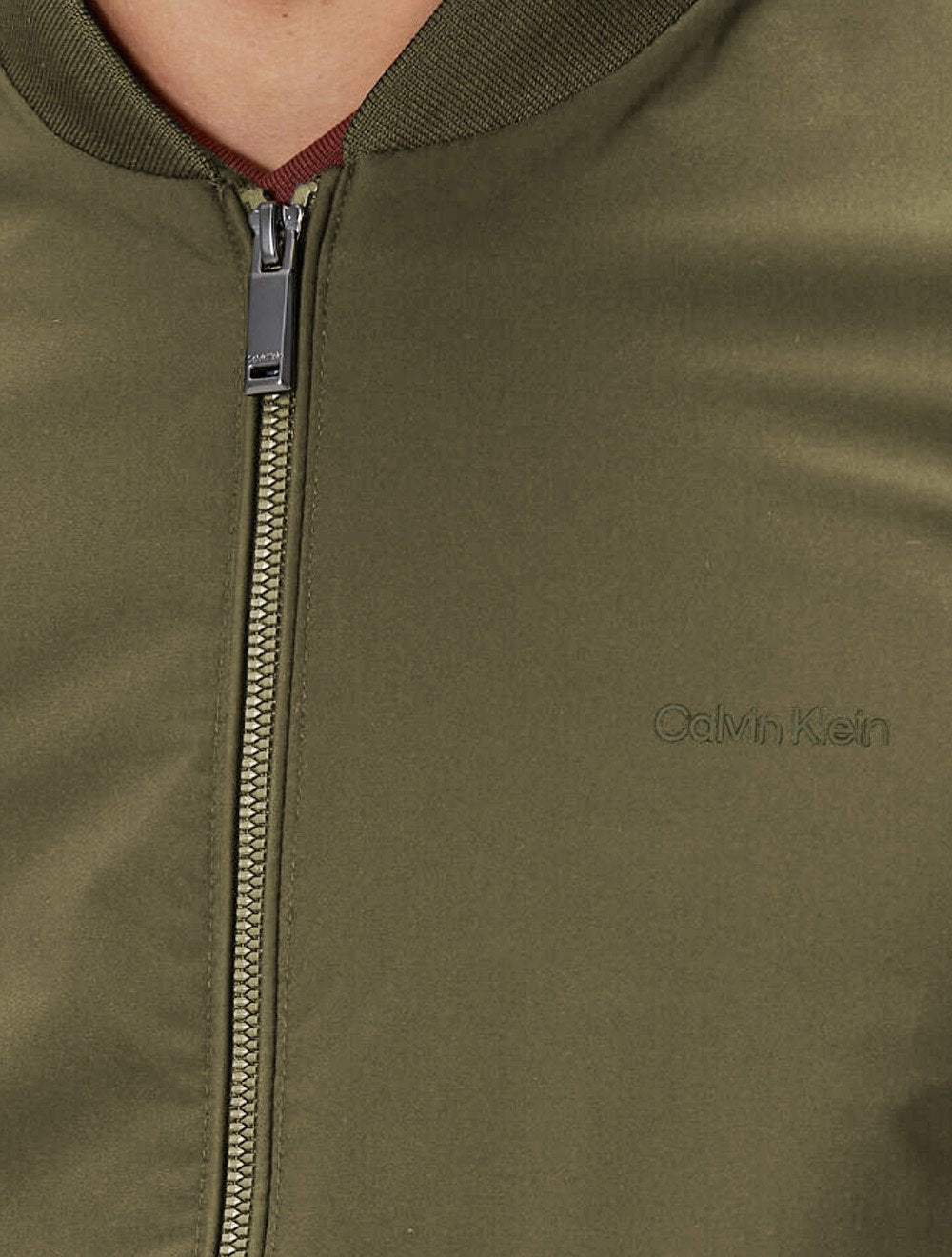 Jaqueta Calvin Klein Masculina Bomber Logo Full Zip Verde