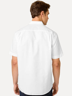 Camisa Dudalina Masculina Manga Curta Comfort Superfine Cotton Mono Logo Lisa Branca