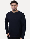 Camiseta Dudalina Masculino Manga Longa Malha Tricot Azul Marinho