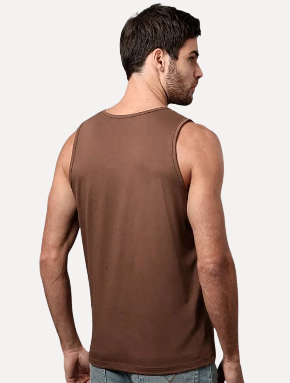 Regata Calvin Klein Jeans Masculina Chest CK Logo Marrom