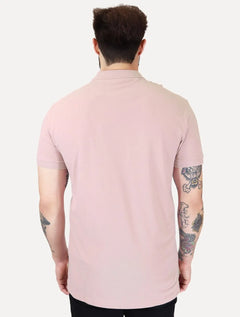 Polo Aramis Masculina Basic Piquet Mono Rosa Claro