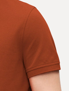 Polo Tommy Hilfiger Masculina Regular Piquet 1985 Laranja Escuro