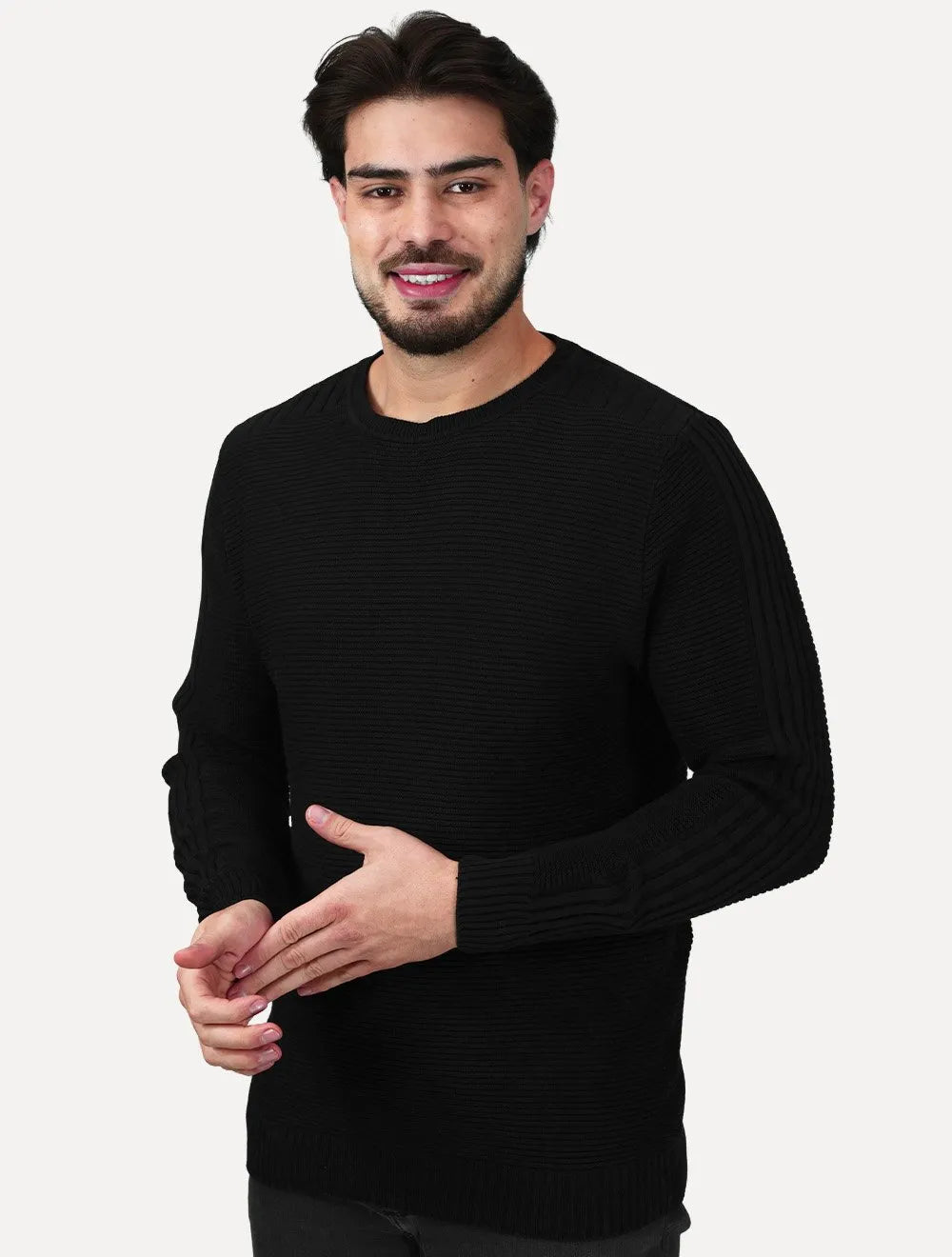 Suéter Dixen Masculino Tricot Straight Braids Preto