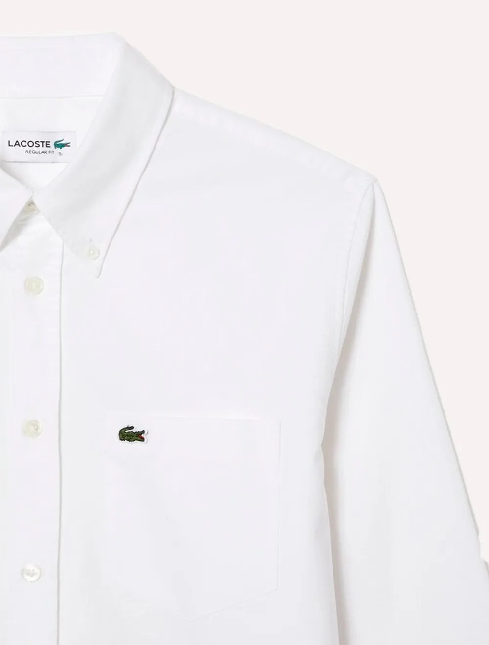 Camisa Lacoste Masculina Regular Fit Oxford Classic Branca