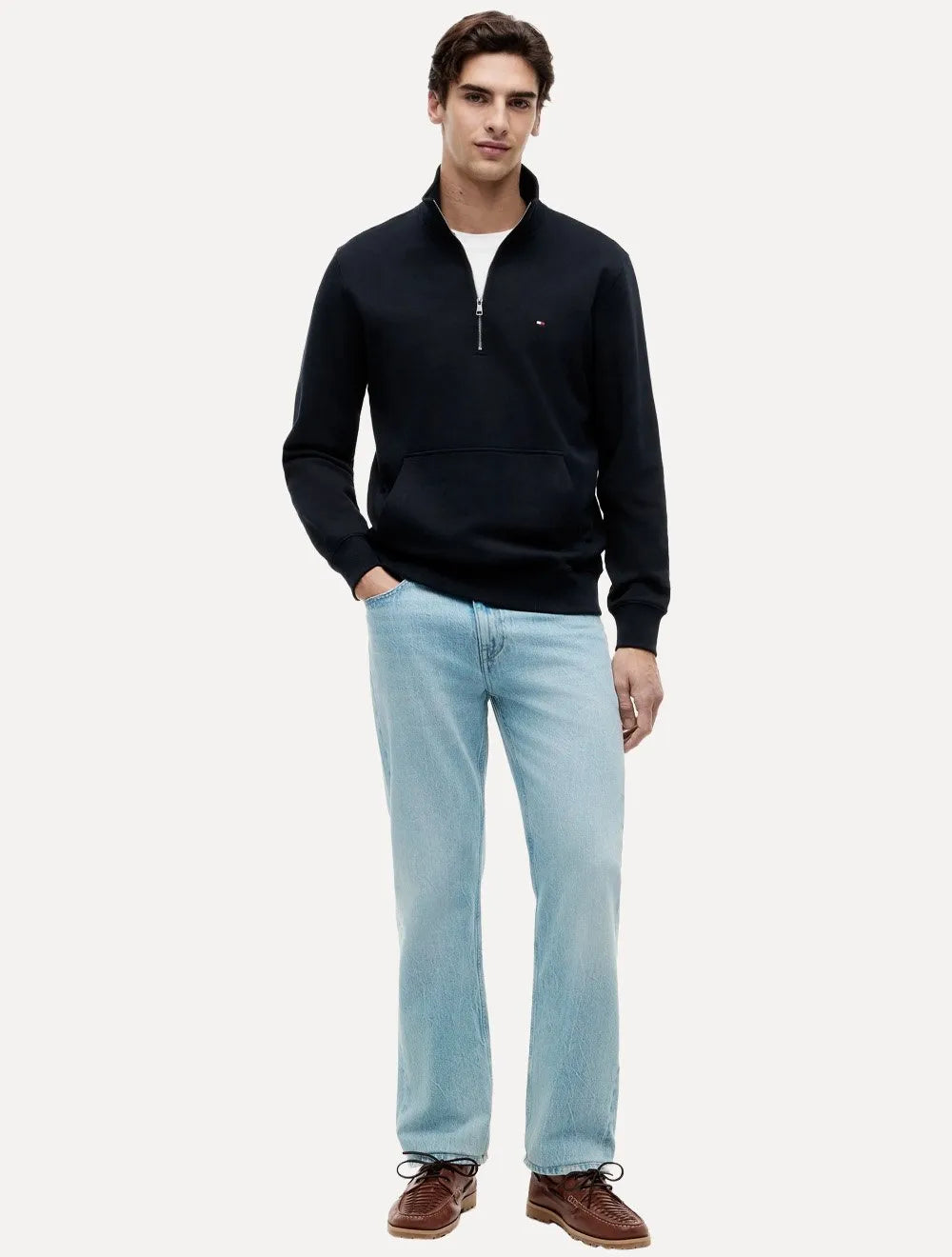 Moletom Tommy Hilfiger Masculino Essential Terry New Half Zip Azul Marinho