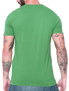 Camiseta Replay Masculina Logo Silk Verde