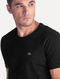 Camiseta King & Joe Masculina Slim Basic Light Small Logo Preta