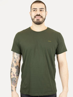 Camiseta Colcci Masculina Back To Basics Logo Verde Escuro