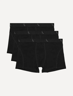 Cueca Reserva Masculina Boxer Monocromatico Cotton Preta Pack 3UN