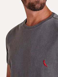 Camiseta Reserva Masculina Básica Brasa Red Stoned Chumbo