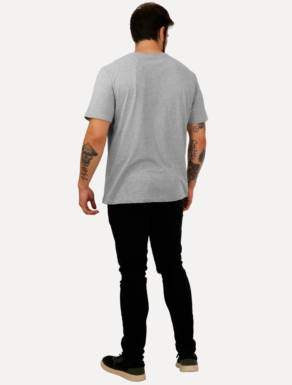Camiseta Individual Masculina Comfort Icon Cinza Mescla