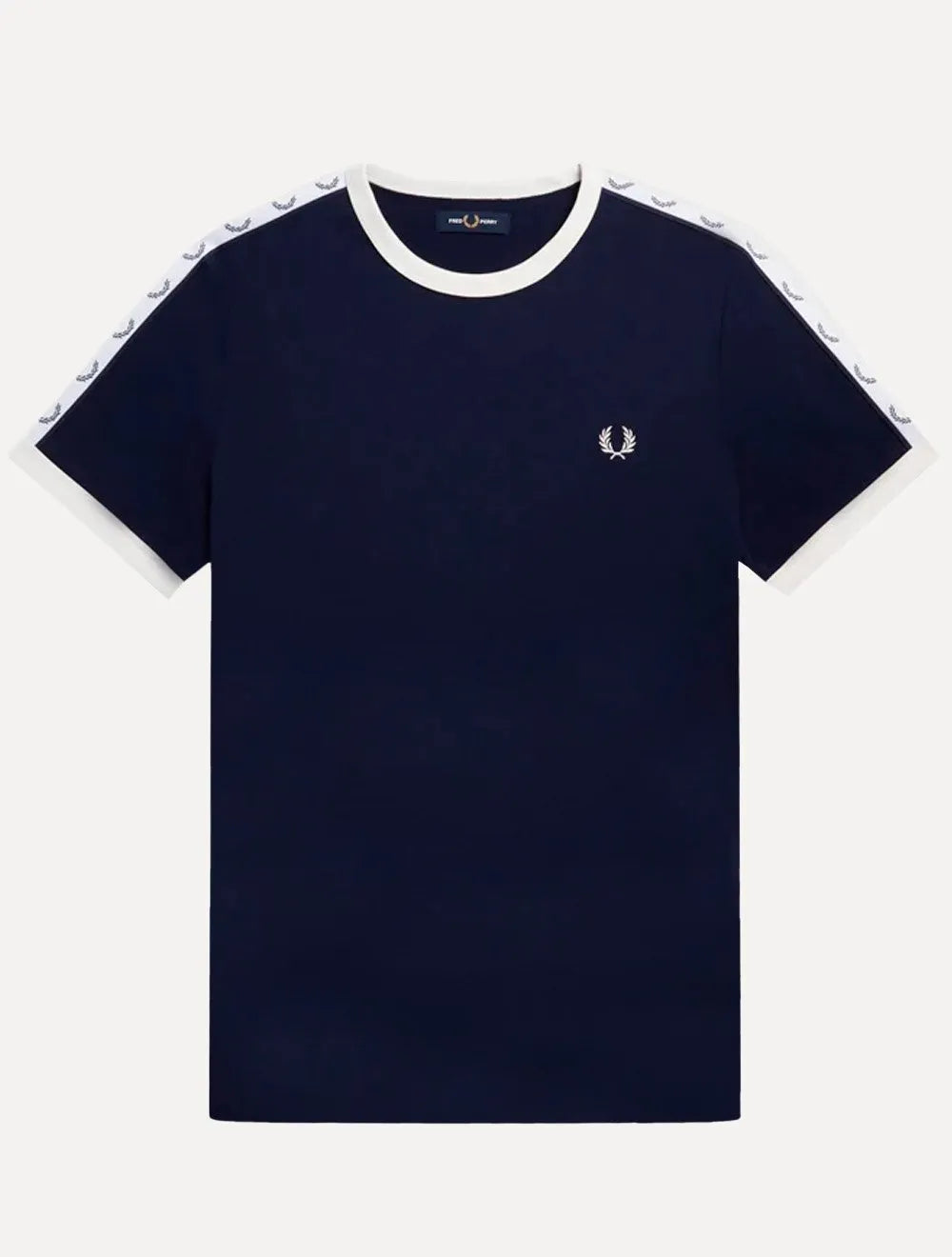 Camiseta Fred Perry Masculina Regular Taped Ringer Azul Marinho