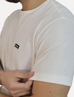 Camiseta Calvin Klein Masculina Piquet Orgânico Off Withe
