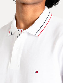 Polo Tommy Hilfiger Masculina Regular Placket Interest Branca