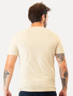 Camiseta Guess Masculina Small Silk Logo Off-White