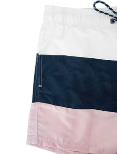 Short Nautica D'Água Colorblock Logo Branco Marinho e Rosa
