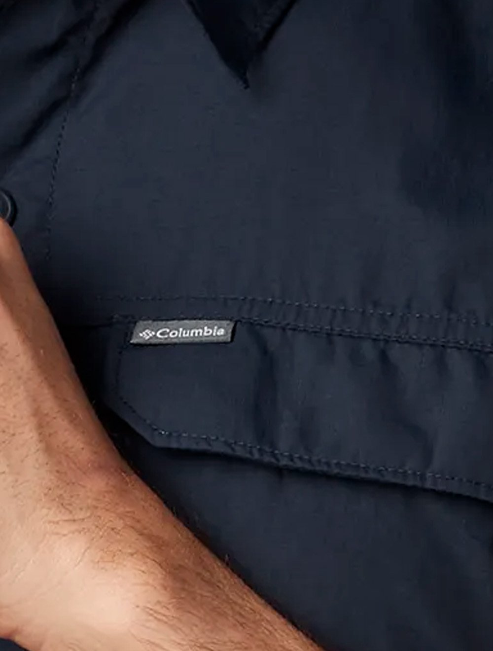 Camisa Columbia Masculina Manga Curta Silver Ridge Pockets Azul Marinho