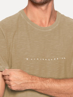 Camiseta Osklen Masculina Slim Rough Trident Surfing Cáqui