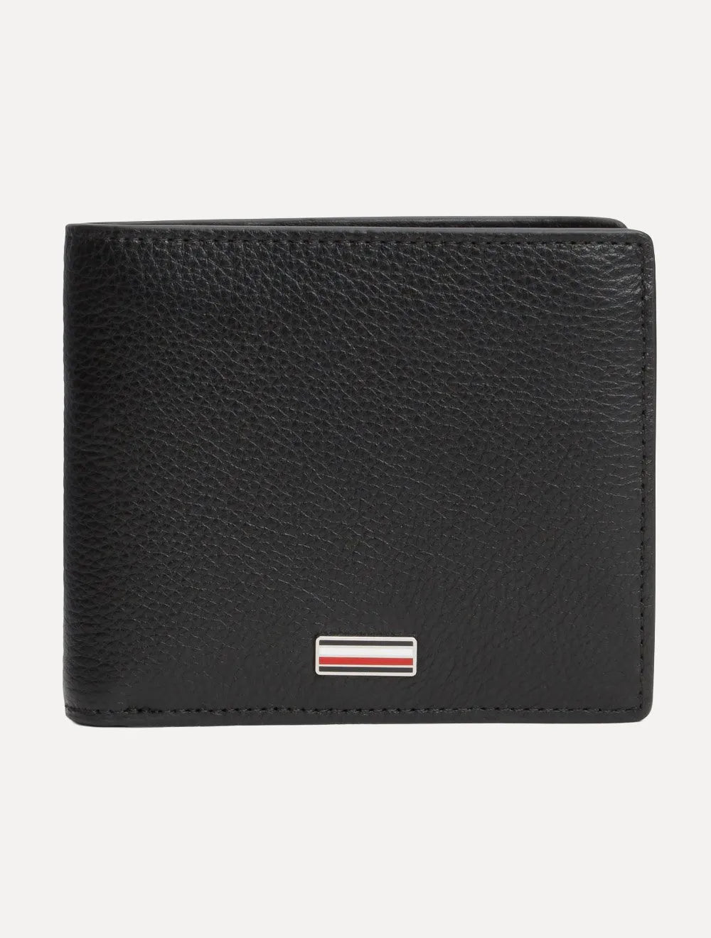 Carteira Tommy Hilfiger Porta Cartão Couro Logo Central Mini CC Wallet Preta