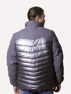 Jaqueta Victory Eagle  Metalizada Puffer Recorte Cinza