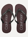 Chinelo Calvin Klein Jeans Swin Contrast Logo Re Issue Bordô