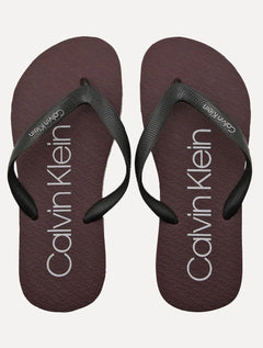 Chinelo Calvin Klein Jeans Swin Contrast Logo Re Issue Bordô
