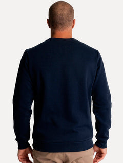 Blusão King & Joe Masculino Moletom Crewneck Logo Peito Azul Marinho