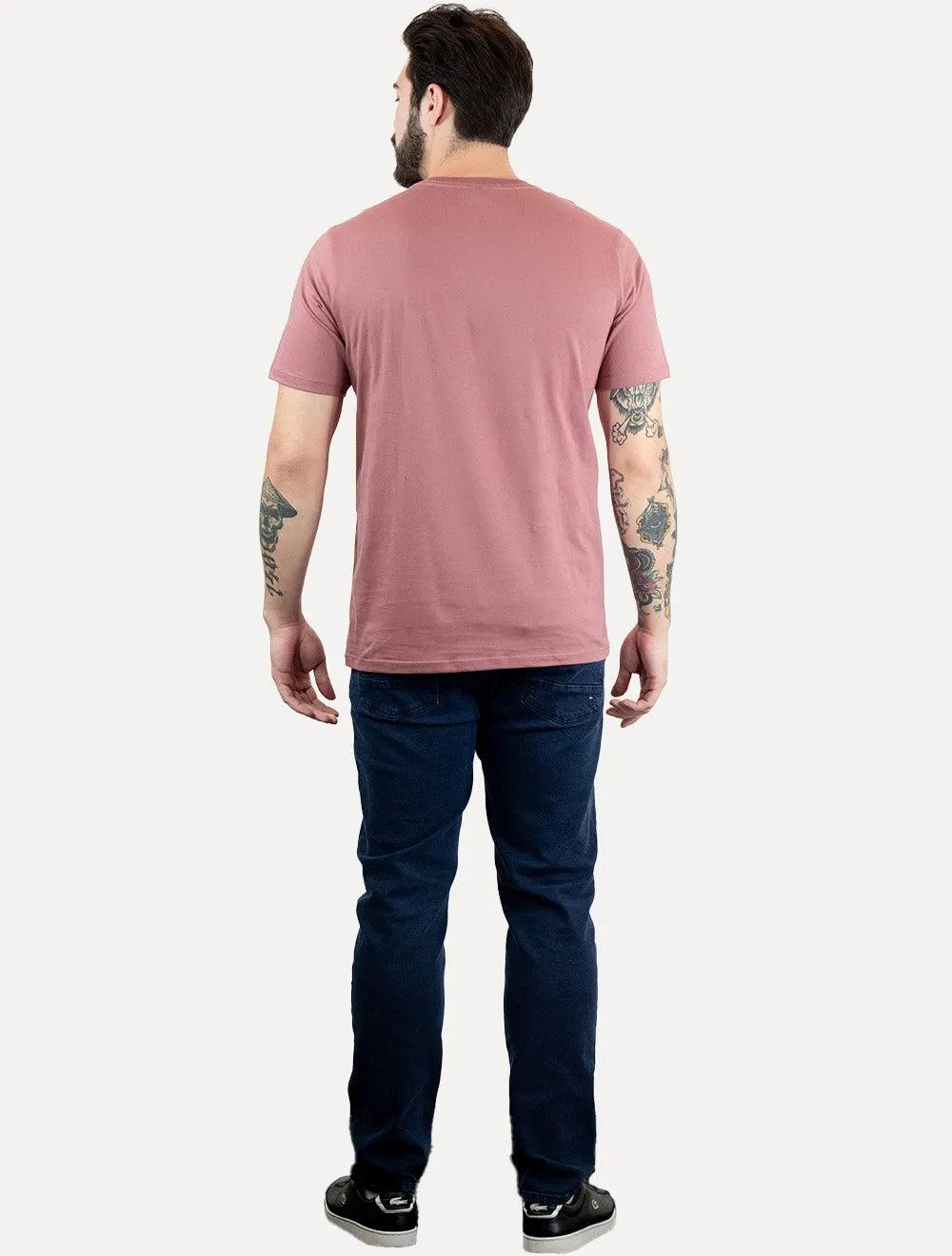 Camiseta John John Masculina JJ Basic Logo Rusty Rosa Médio