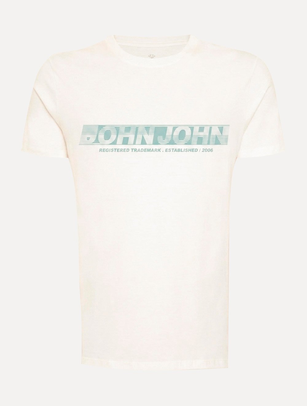 Camiseta John John Masculina Regular Fit Font Stripe Off White