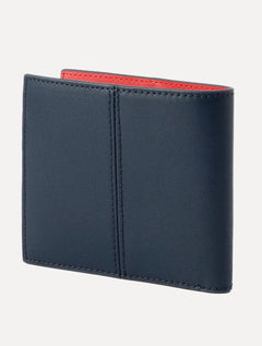 Carteira Tommy Jeans Heritage Red Couro Azul Marinho