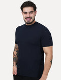 Camiseta Dixen Masculina Tricot Manga Curta Gola Careca Azul Marinho