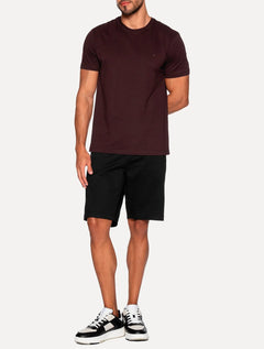 Camiseta Aramis Masculina Basic Lisa Mono Icon Bordô