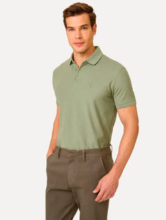 Polo Dudalina Piquet Essentials Básica Cotton Verde Claro