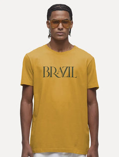 Camiseta Osklen Masculina Slim Vintage Arpoador Sunshine Amarelo Escuro