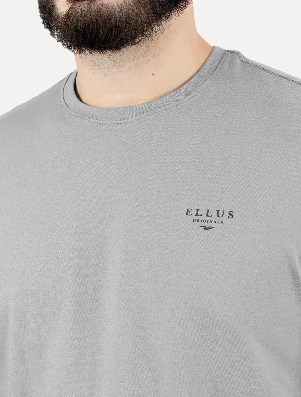 Camiseta Ellus Masculina Cotton Slim Originals Duplic Cinza