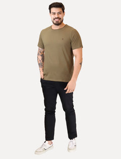 Camiseta Dudalina Masculina Essentials Modal Logo Marrom Médio