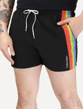 Short Calvin Klein Swimwear Masculino D'Água Pride Colors Preto