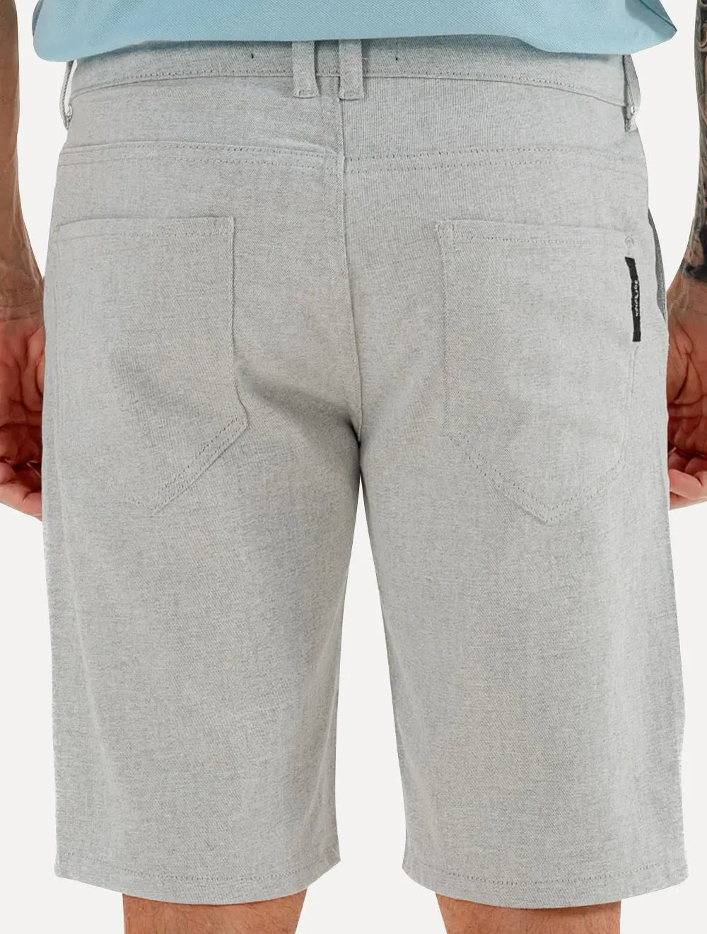 Bermuda King & Joe Sarja Masculina Slim Texture Cinza Mescla