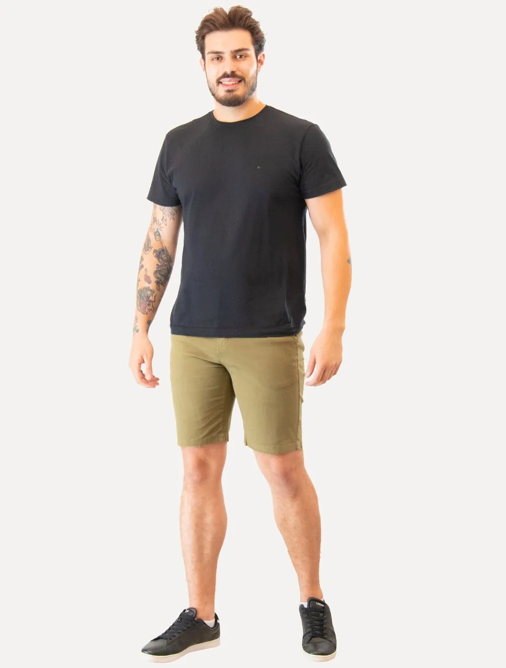 Bermuda Original Penguin Masculina Sarja Chino Elastano Cáqui