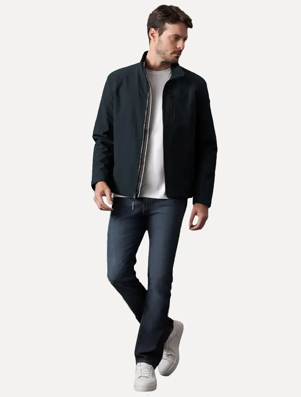 Jaqueta Calvin Klein Masculina Soft Shell Fur Azul Marinho
