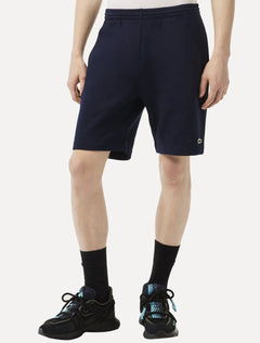 Bermuda Lacoste Masculina Moletom Basica Lisa Azul Marinho