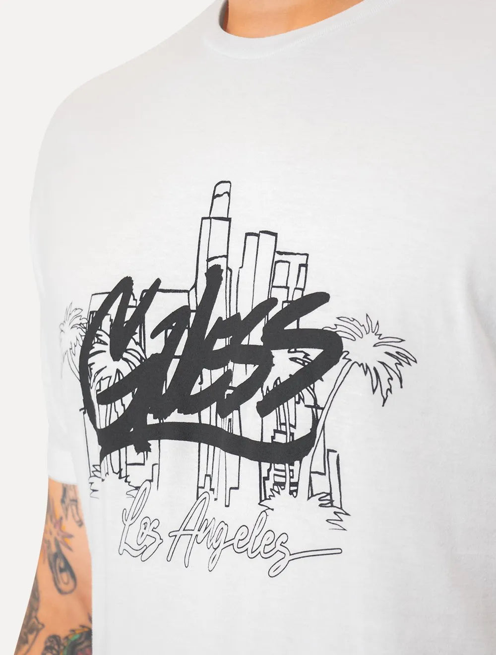 Camiseta Guess Masculina Los Angeles Skyscraper Branca