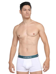 Cueca Lacoste Trunk Boxer Lettered Waist Branca 1UN