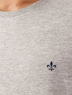 Camiseta Dudalina Basic Essential Navy Icon Cinza Mescla