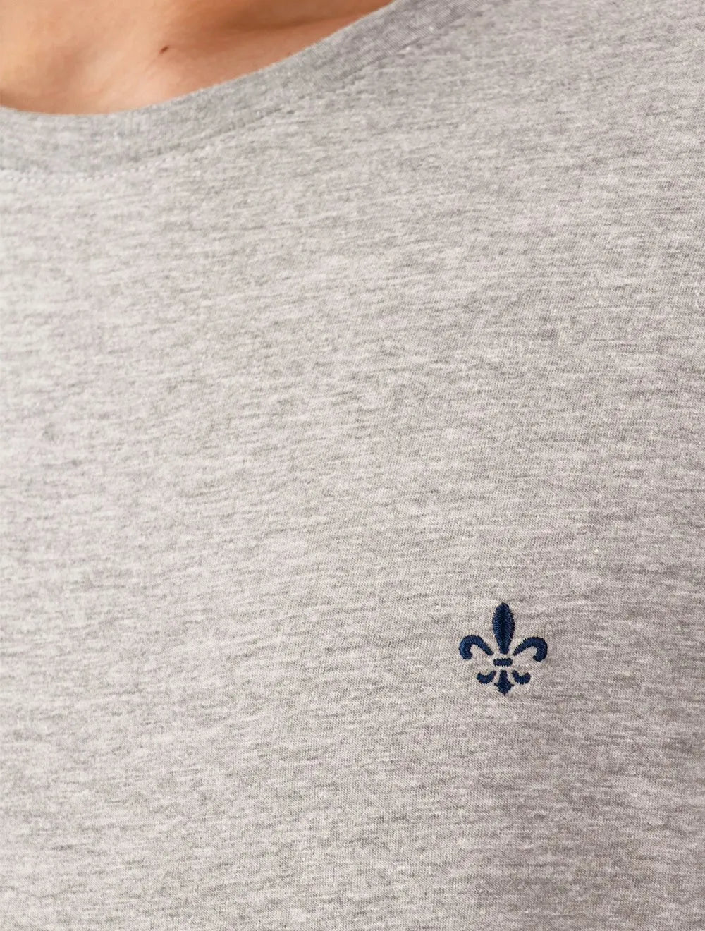 Camiseta Dudalina Basic Essential Navy Icon Cinza Mescla