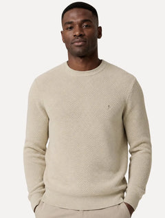 Suéter Dudalina Masculino Tricot Textura Favo Cáqui