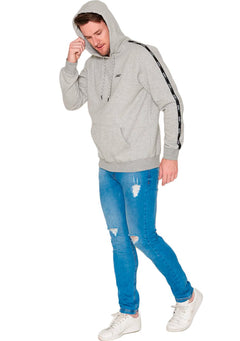 Moletom Aeropostale Masculino A87 Logo Tape Cinza Mescla