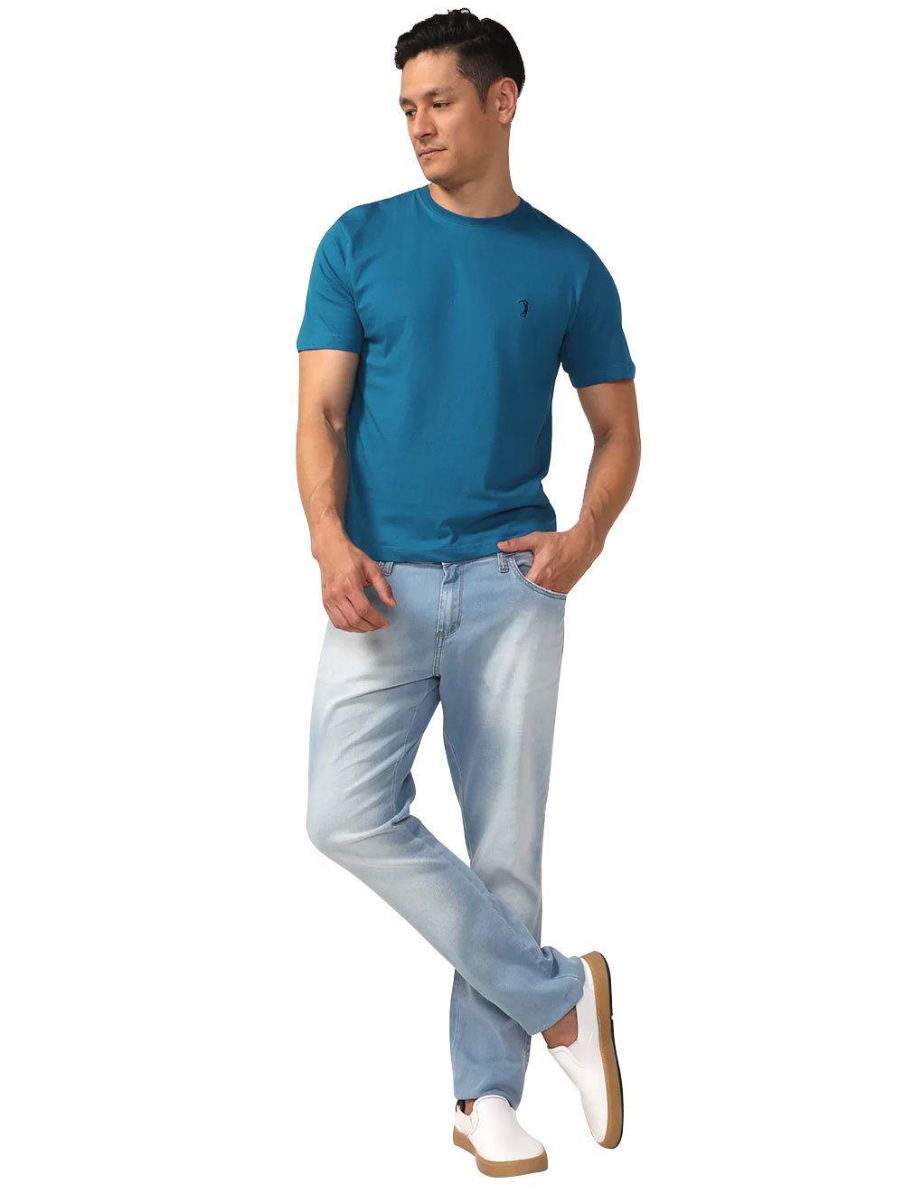 Camiseta Aleatory Masculina Navy Icon Celestial Azul Índigo