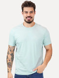 Camiseta King & Joe Masculina Basic Script Peito Azul Claro