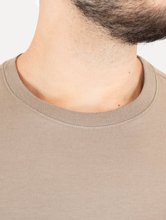 Camiseta Calvin Klein Masculina Meia Malha CK Cáqui Médio